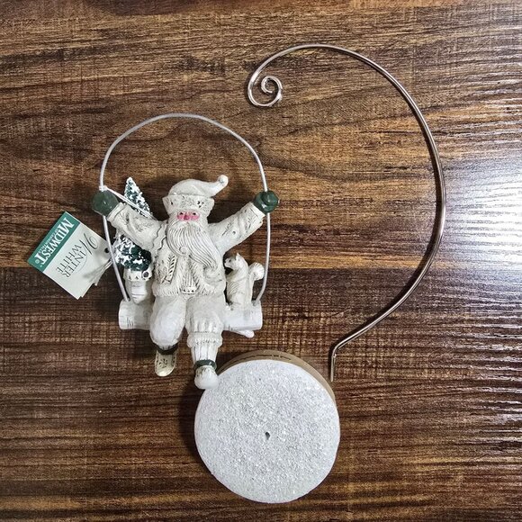 NWT RARE Pam Schifferl Santa Ornament w/Base Midwest Cannon Falls Winter White - Picture 4 of 11